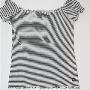 Hollister Striped Off the Shoulder Top